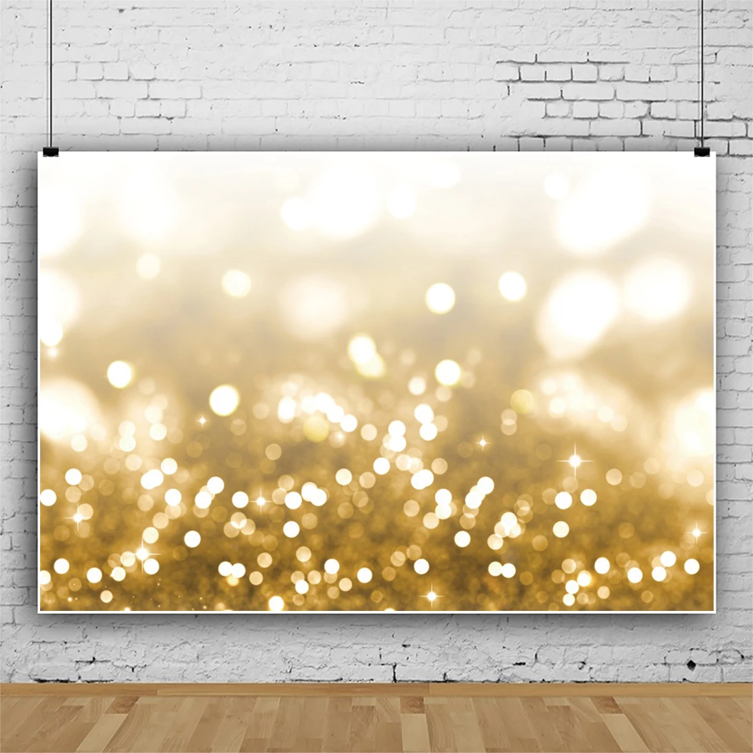 

Laeacco Glod Light Bokeh Photography For Background Birthday Party Family Photocall Baby Portrait Personalized Poster Backdrops