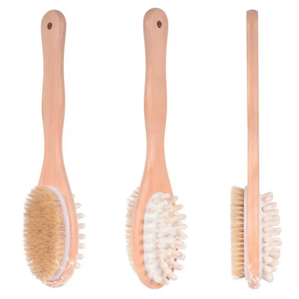 Чистящая Щетка для ванны бамбуковая щетка тела скруббера пола с естественной