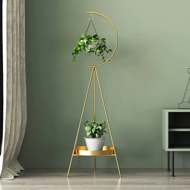 

Nordic fashion metal plant stand creative light luxury flowerpot living room hanging basket modern simple balcony storage rack