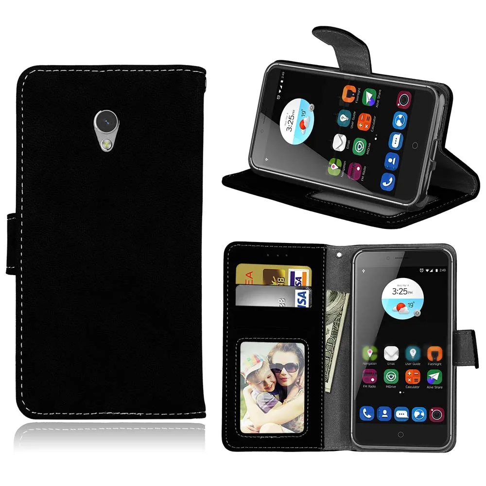 Матовый чехол-кошелек для ZTE Blade V7 чехол-подставка с 3 картами флип-чехол V8 кожаный