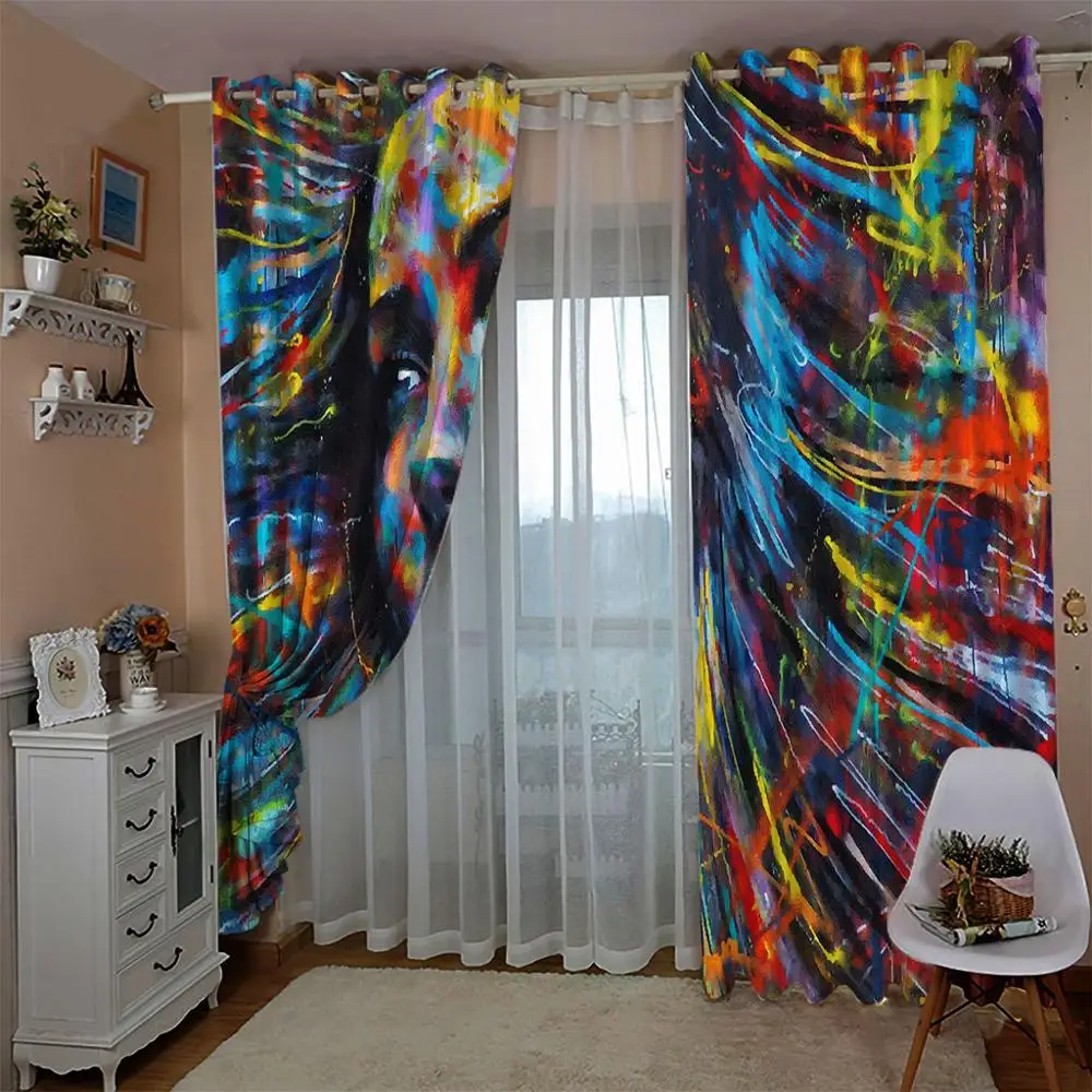 

Custom any size photo personality curtains Luxury Blackout 3D Window Curtains For Living Room beauty curtains