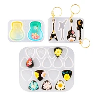 guitar pick resin mold guitar triangle silicone guitar pick holder molds resin casting resin keychain molds musical accessories