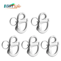 5pcs stainless steel 316 rigging sailing fixed bail snap shackle fixed eye snap hook sailboat sailing boat yacht outdoor living