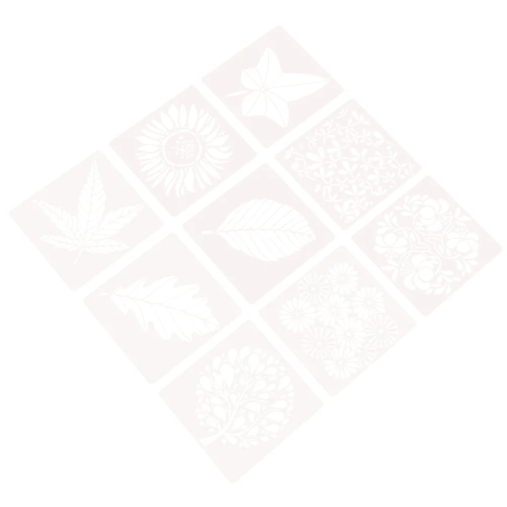 

9Pcs Flowers Leaf Series Stencils Craft DIY Drawing Templates (Mixed Style)
