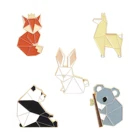 1 шт. креативные броши в виде животных оригами, лиса, панда, кролик, эмалированная заколка на лацкан значок шапка, аксессуары для рюкзака, подарки для друзей, оптовая продажа