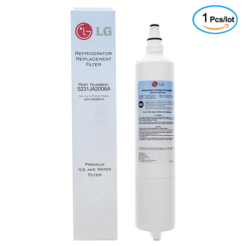 Free Shipping  Refrigerator Water Filter Replacement for LG LT600P, 5231JA2005A, 5231JA2006 1 Piece