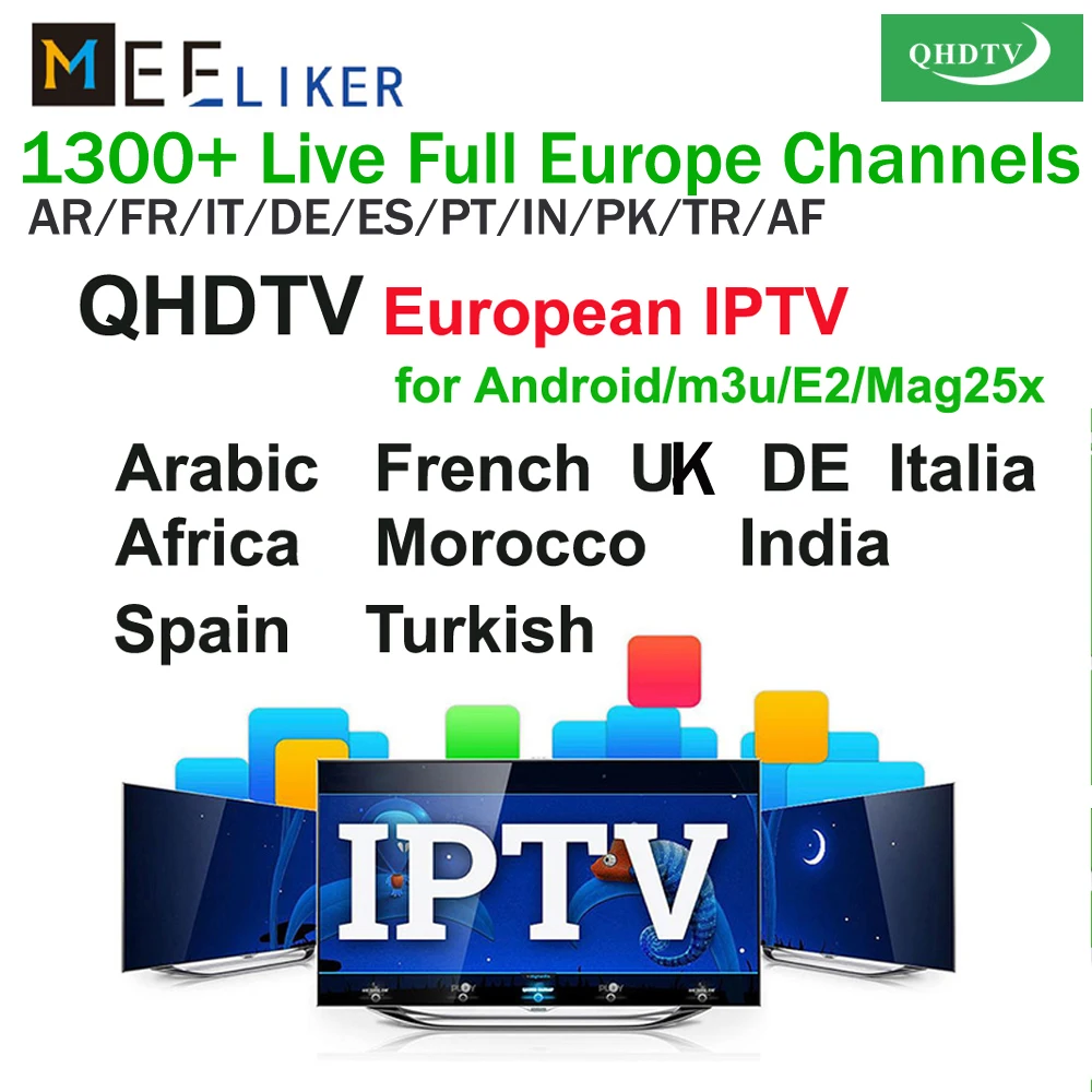 Обновление SUB tv QHD tv 1 год французские арабские каналы Нидерланды африканские США Великобритания европейские IP tv подписка для Android tv Box Smart