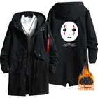 Новинка Толстовка Chihiro с изображением животных Тоторо без лица Мужской тренчкот аниме модное мужское хлопковое пальто на молнии куртка