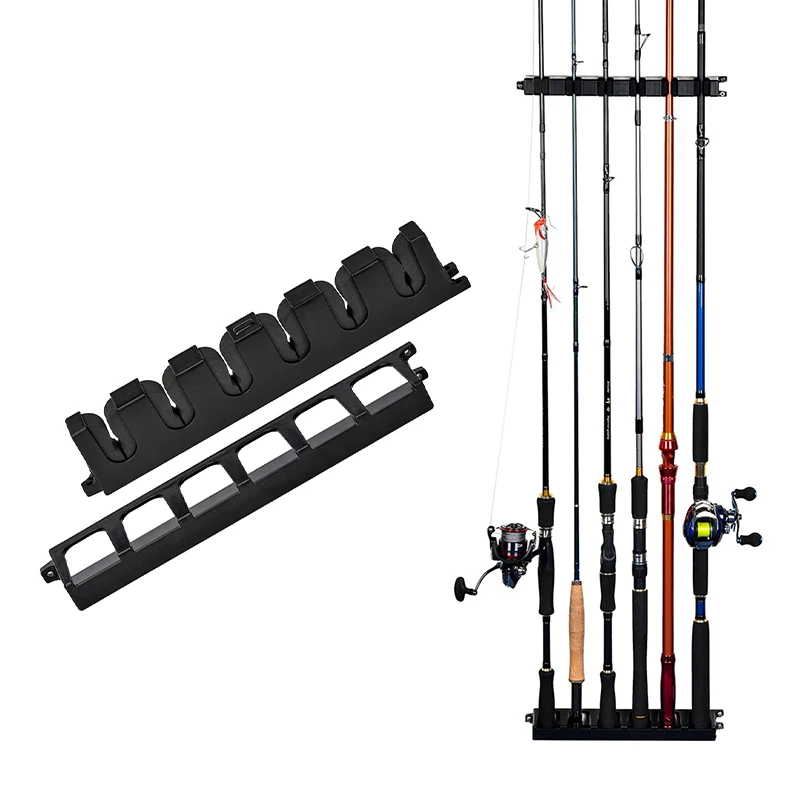 

Outdoor Fishing Rod Storage Rack Booms Fishing Plastic Durable 6-Rod Storage Rack Fishing Pole Stand Holder Bracket Tool