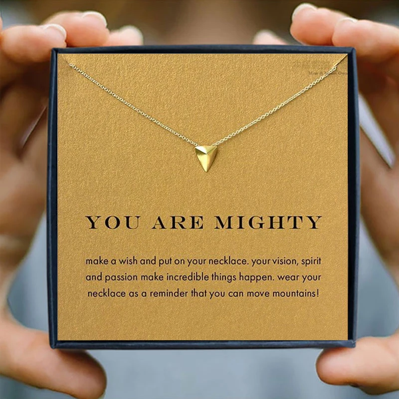 Ожерелье Icareu с подвеской в виде Золотой треугольной стрелы модный щит из сплава