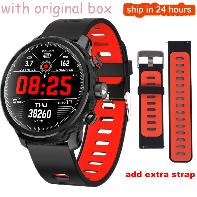 add extra strap Новые L5 Смарт-часы для мужчин IP68 Водонепроницаемые несколько видов спорта режим сердечного ритма погоды Bluetooth умные часы в режиме ожидания 100 дней - Цвет: add extra strap