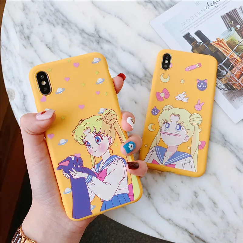 Милые Чехлы Сейлор Мун для iphone 11 Pro max, чехол для телефона iphone XS Max XR X 6S 7 8 plus, задняя крышка, мягкий силиконовый чехол с рисунком