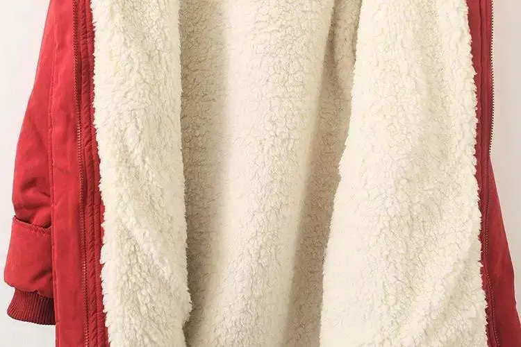 

Thick Lamb hair Drawstring Waist Cotton Coat New Winter Super Large size Women Cotton Coat Jacket Casual Hooded Warm Jacket