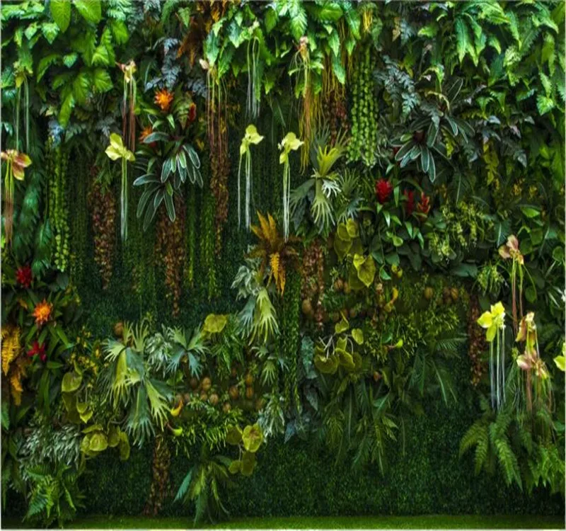 Фотообои на заказ с изображением тропических лесов красивых цветов растений