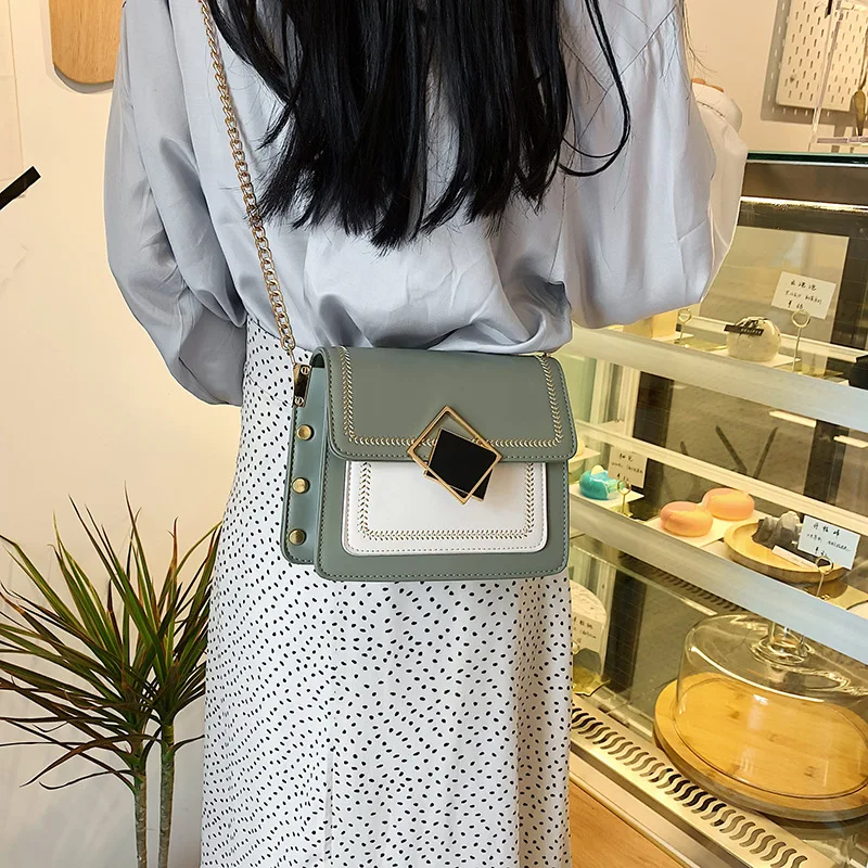 Новая женская маленькая сумка LADSOUL 2019 Женская текстурная через плечо с цепочкой