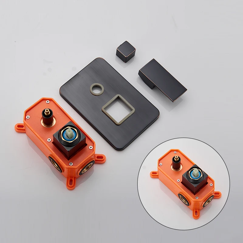 Wall Mount Black LED Shower Faucet Rainfall Set Bathtub Hot And Cold Mixer Crane Concealed Installation | Обустройство дома