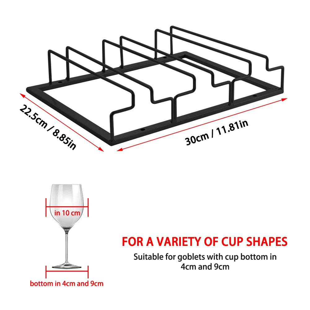 Винный Стеклянный Стеллаж посуда подходит для бара кухни черный металлический