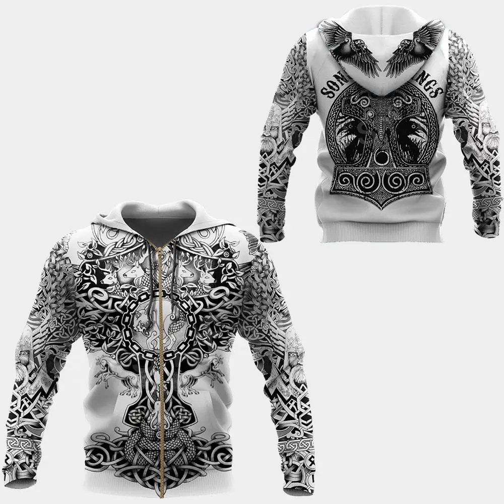 

Tessffel Vikings Viking Warrior God Odin Tattoo Symbol NewFashion Autumn Hoodies Trucksuit Pullover Casual 3DPrint Men/Women A15