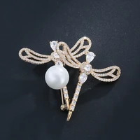 pearl fashion jewelry 14k soild yellow gold brooches for women anniversary fine pearl jewelry christmas luxury pearl brooch pins