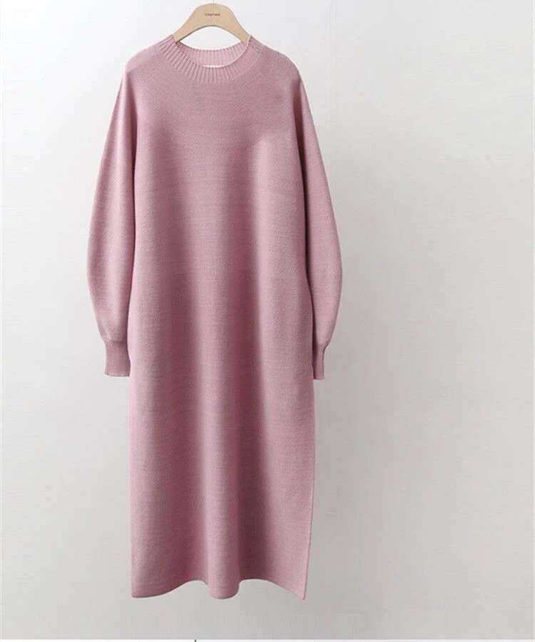 Женское вязаное прямое платье-свитер Mozuleva однотонное Повседневное платье до