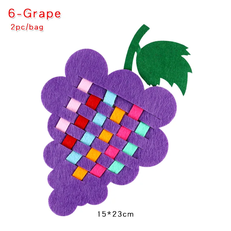 6-Grape 2 шт. обучение в детском саду DIY пазл детские игрушки мультфильм нетканое плетение игрушки учебные материалы ручной работы художественные Классические игрушки - Цвет: 6-Grape