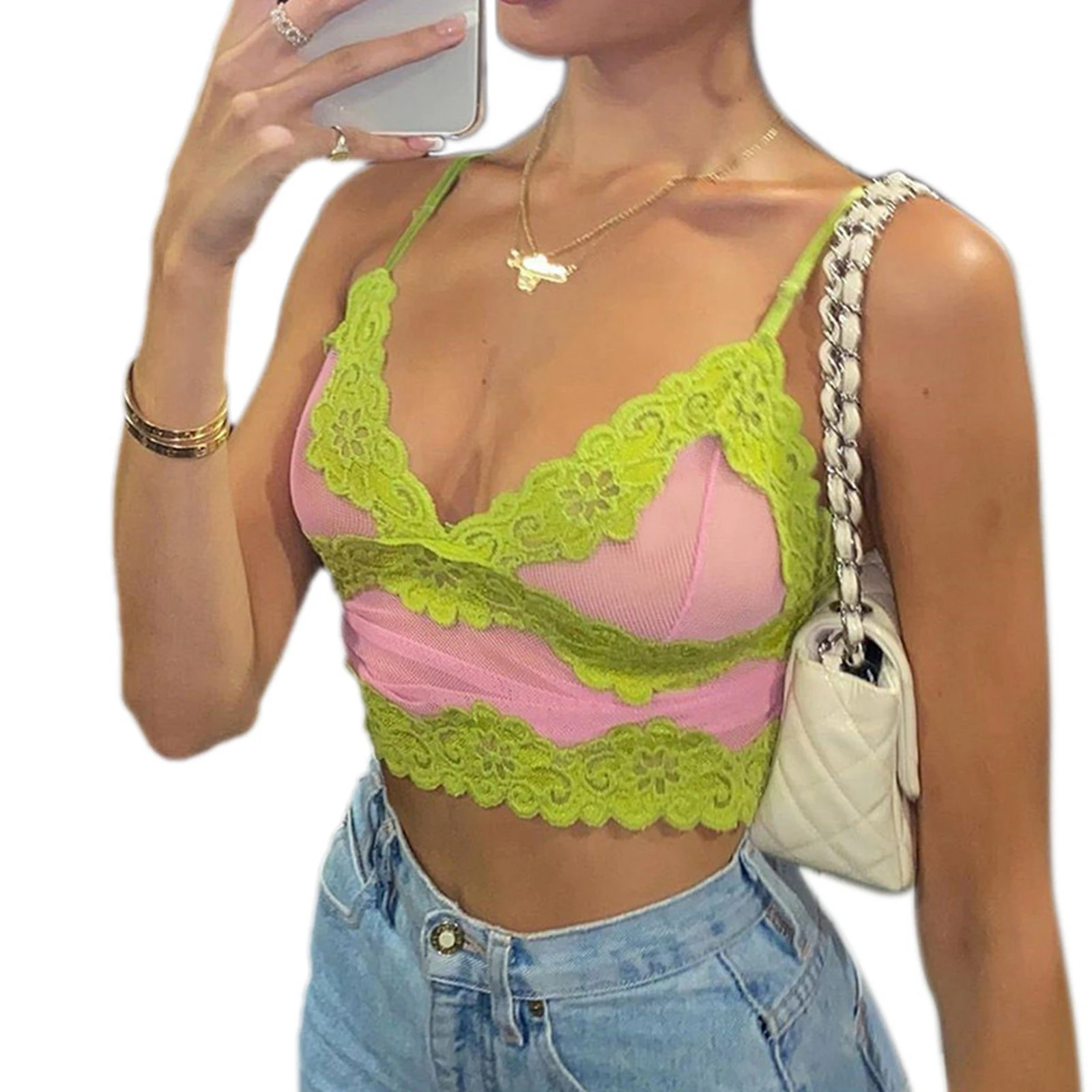 

Осенний женский сексуальный укороченный топ для девочек, летний топ с v-образным вырезом и низким вырезом на тонких бретельках с открытой сп...