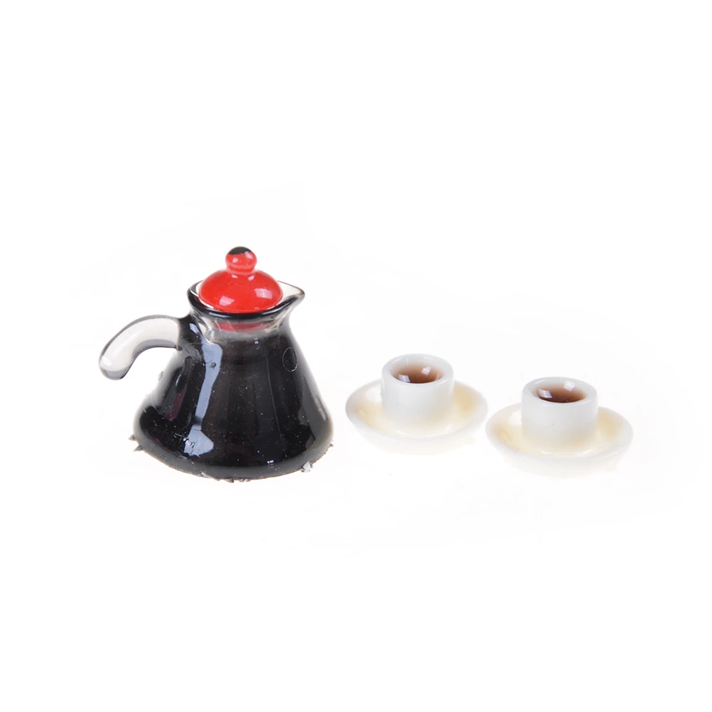 

New 3pcs/Set Dollhouse Miniature Coffee Pot Cup and Saucer For Dollhouse kitchen Accessories Tool Set