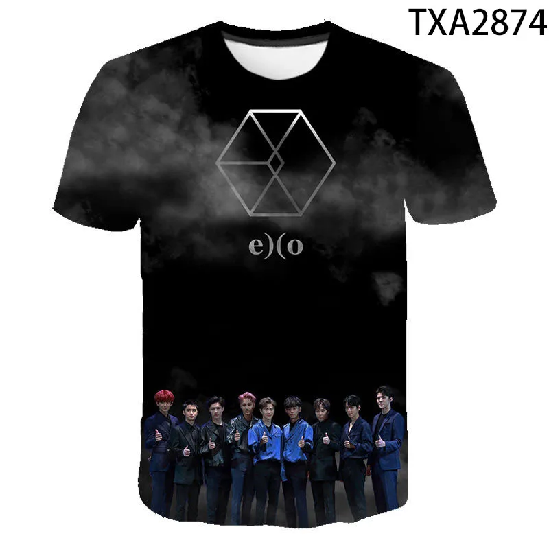

Men Women Children EXO T-shirt 3D Printed Tee summer Casual Short Sleeve T shirt Streetwear Boy Girl Cool Tops Tee