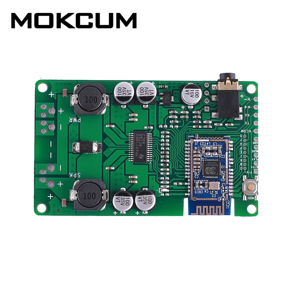 Моно Bluetooth модуль усилителя DC 12 В BLE5.0 TWS 20 Вт/30 Вт Bluetooth/микрофон/AUX аудиовход с