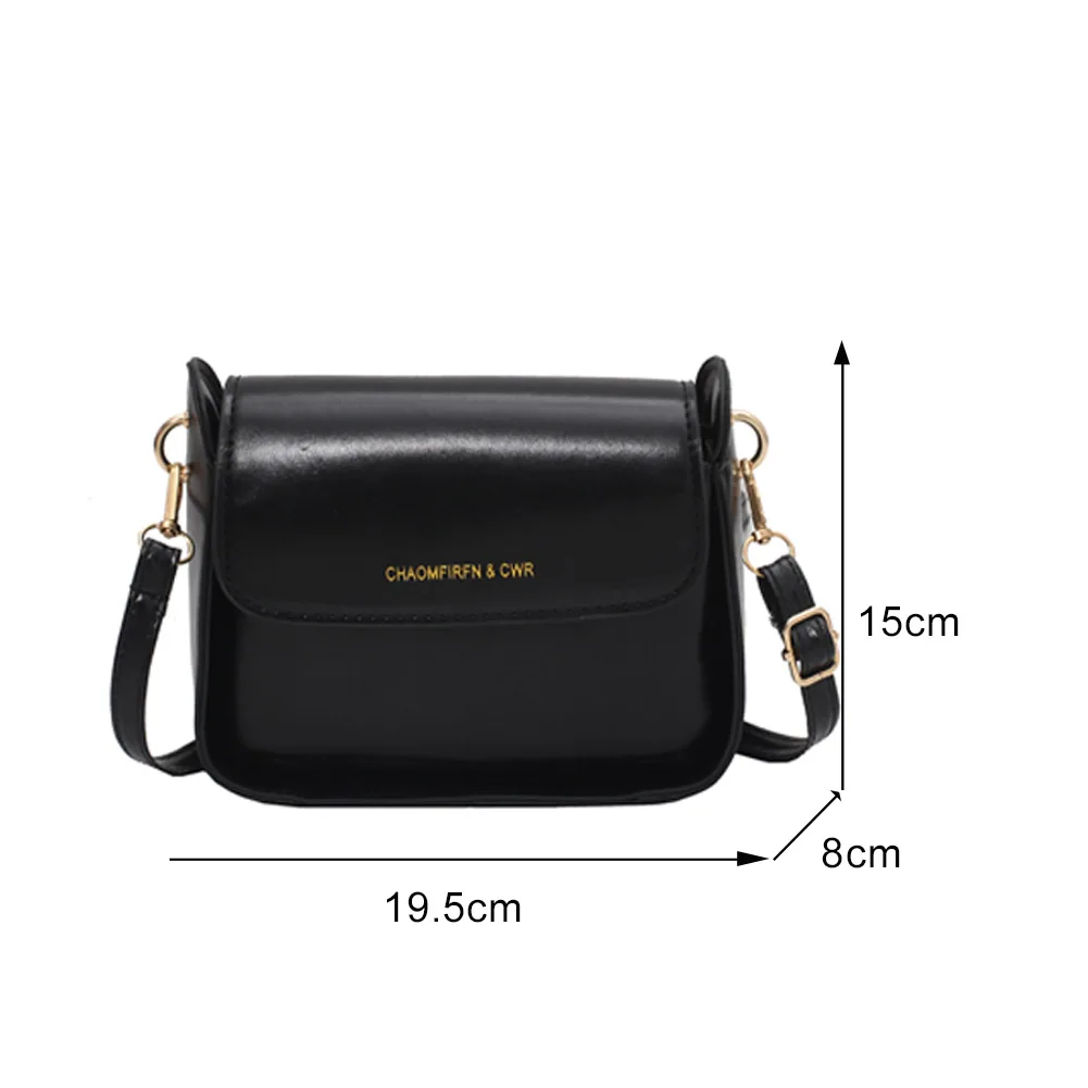 

Women Solid Color Crossbody Pouch Female Vintage Square PU Leather Crossbody Shoulder Messenger Bag Small Square Flap Purse