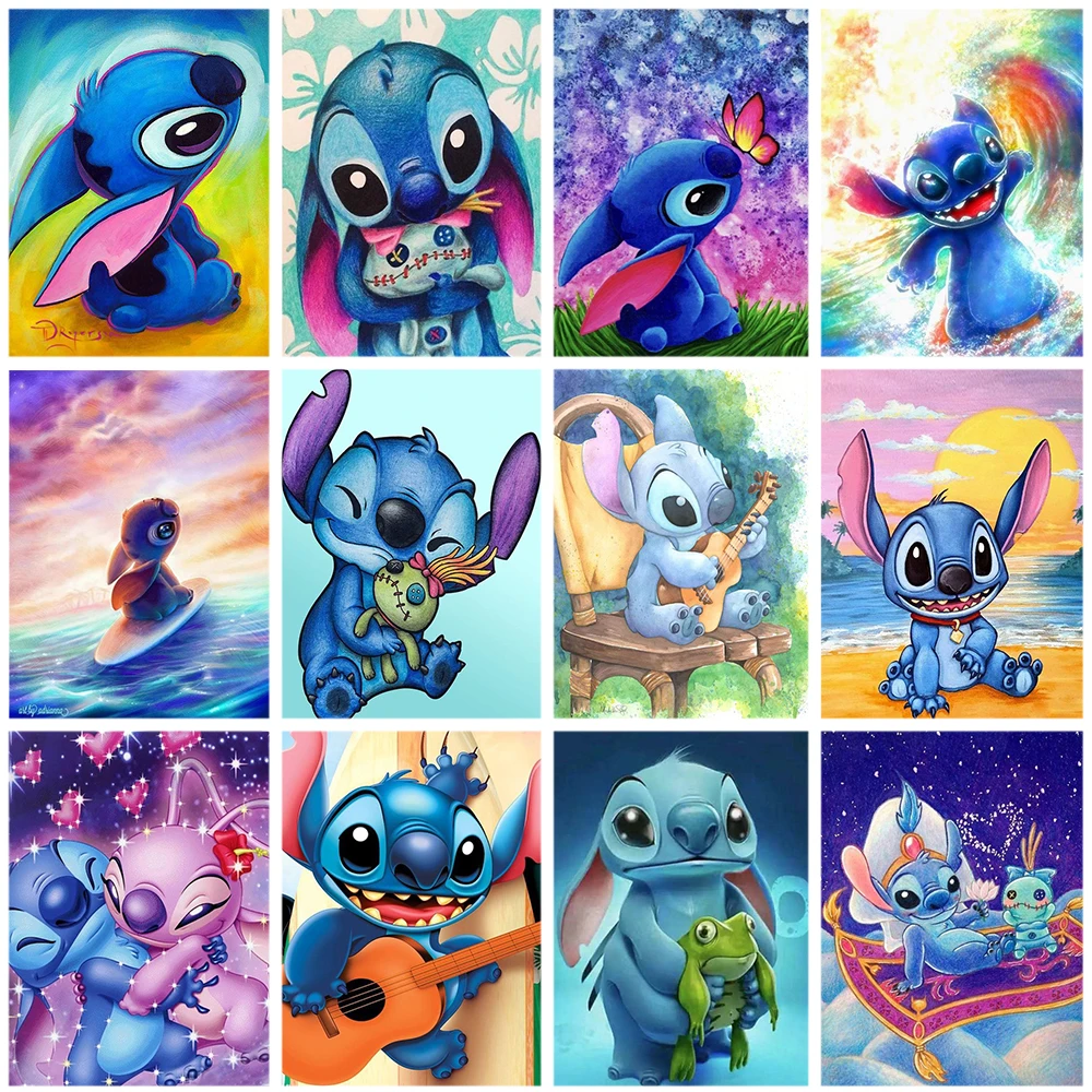 

Disney Cartoon Lilo Stitch 5D Diamond Painting Cross stitch Kit Animal Diamond Mosaic Embroidery Home Decor Gift