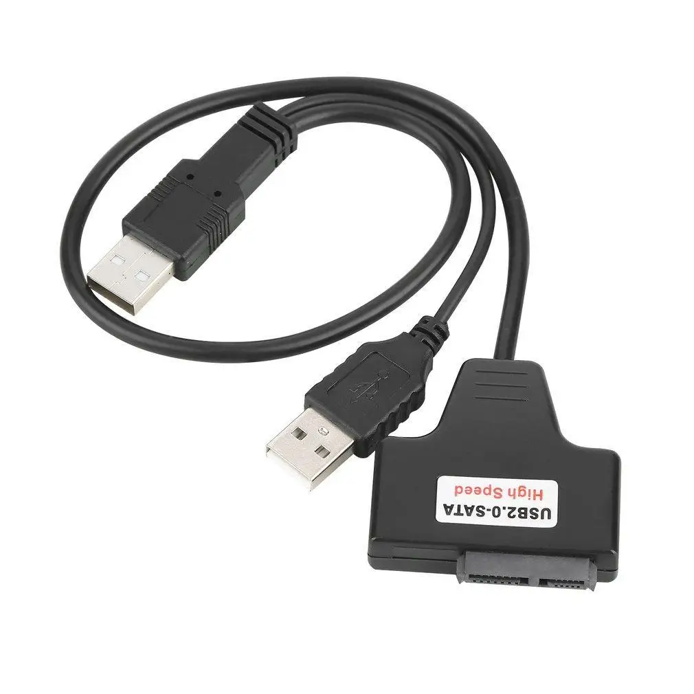 Черный USB 2 0 до 7 + 6 13Pin SATA кабель адаптера оптического привода для ноутбука CD/DVD/Blu-Ray