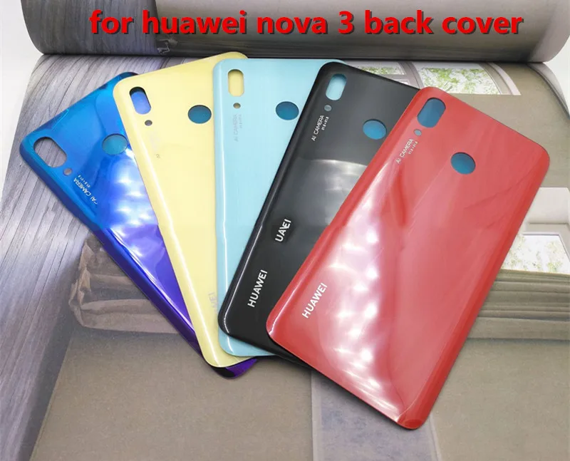 Задняя крышка для Huawei Nova3 стеклянная аккумулятора Nova 3 задняя смартфона запасная