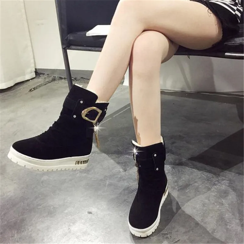 

Designer Dropshipping women's snow boots new winter flat bottom tube slip plus velvet warm cotton shoes women boots winter mujer