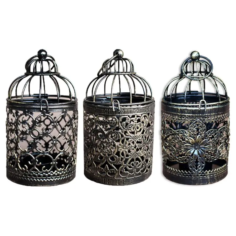 Винтажный подсвечник с полой птицей подвесной фонарь для свадебной вечеринки