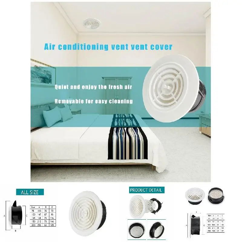 

Round Air Vent ABS Louver Grille Cover Adjustable Exhaust Vent for Bathroom Office Ventilation Vents Heating Cooling Vents
