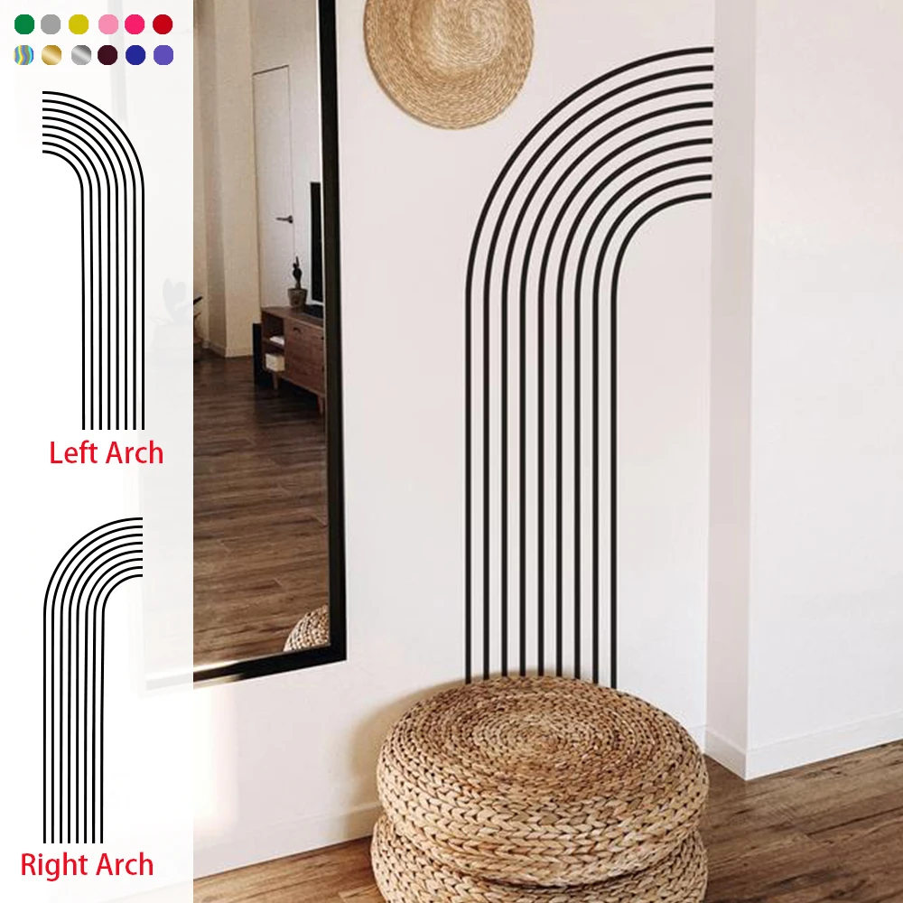 Настенная Наклейка с полуаркой-абстрактный Настенный декор внутреннее