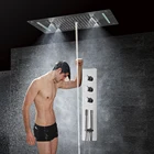 Душевая система с термостатом, светодиоды для потолка в душе насадок, набор для душа, настенный, из нержавеющей стали