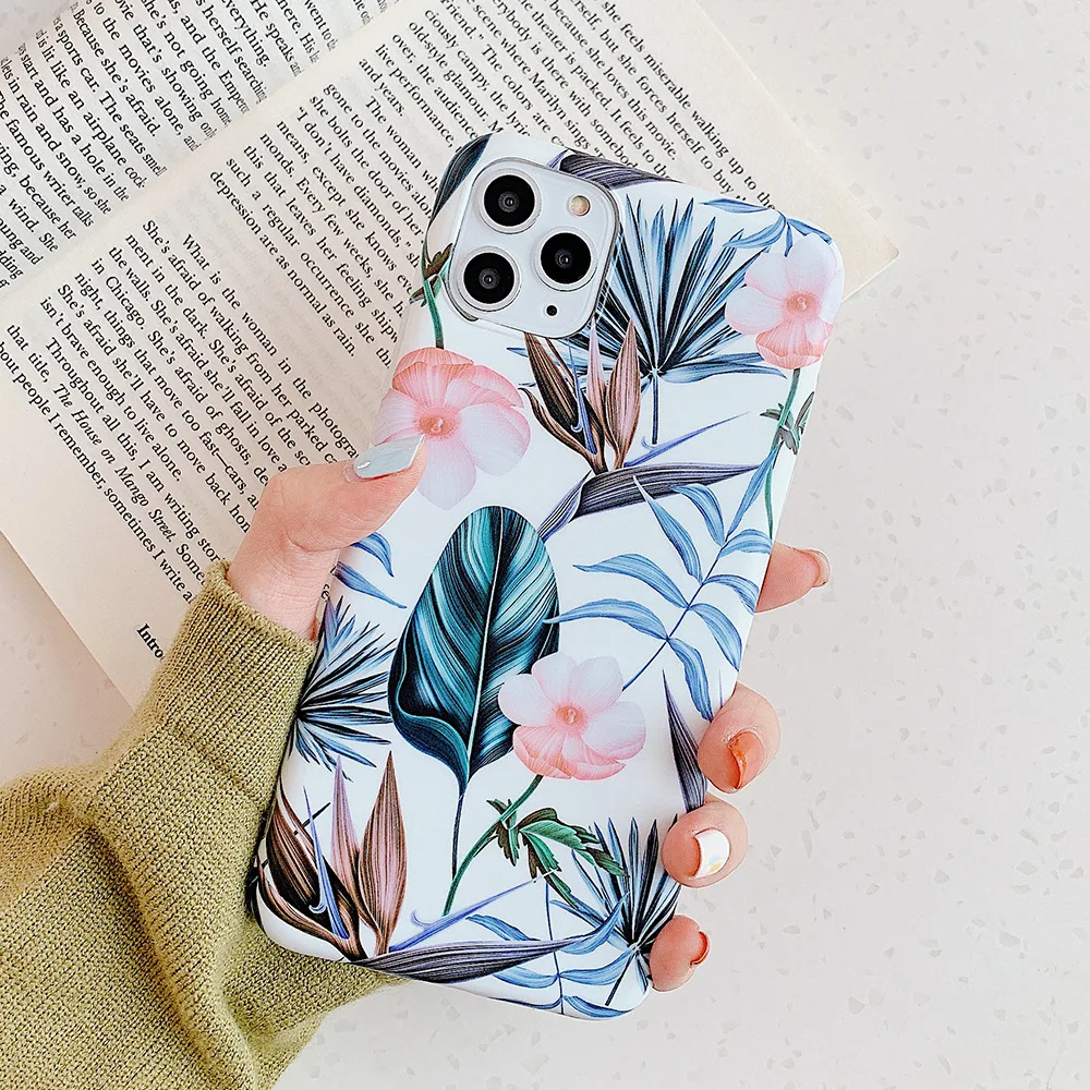 

Vintage Elegant Flower Soft Case For iPhone 11 Pro Max 11 Pro X XS Max XR 7 8 Plus SE 2020 Pretty Protective Cover Gift