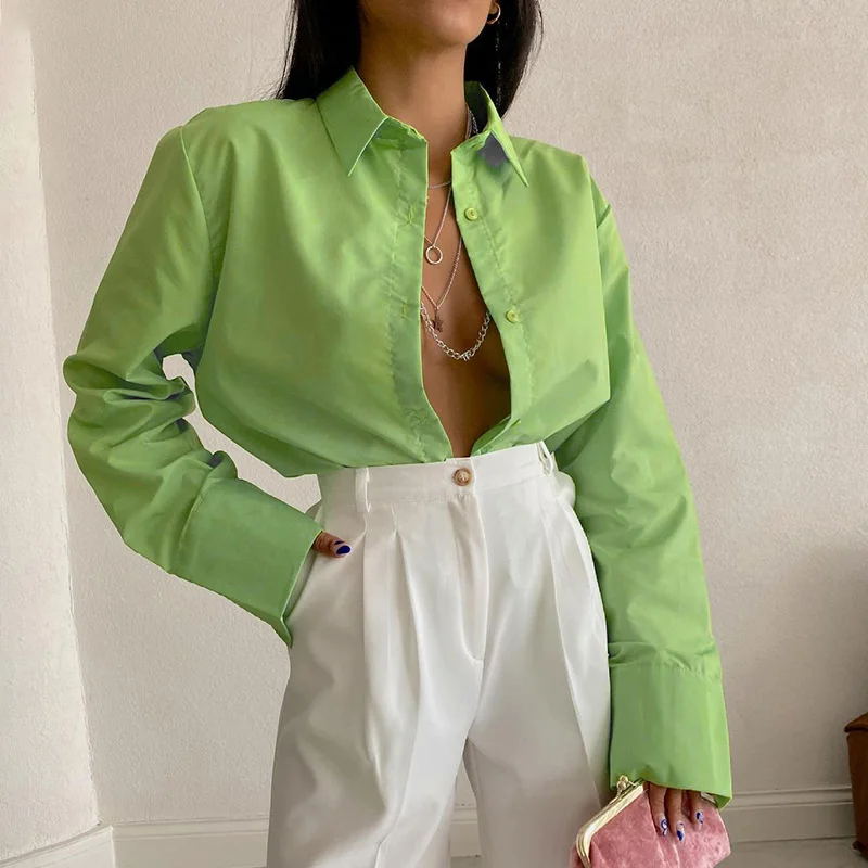 

Женская рубашка с длинным рукавом, осень 2021