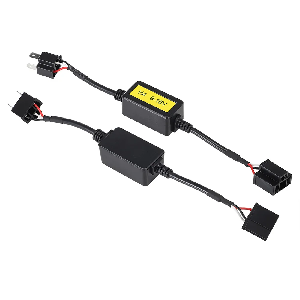 

2pcs H4 Canbus Adapter LED Headlight Wiring Harness Resistor Warning Canceller DC 9-16V Car Headlights Canbus Decoders