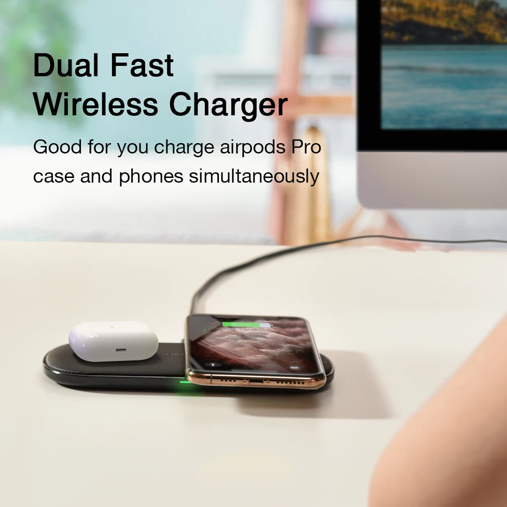 CHOETECH Wireless Charger 15W For iPhone X XS MAX XR Full load 5 Coil 2 in 1 Fast Qi for Airpods samsung Note 9 | Мобильные телефоны