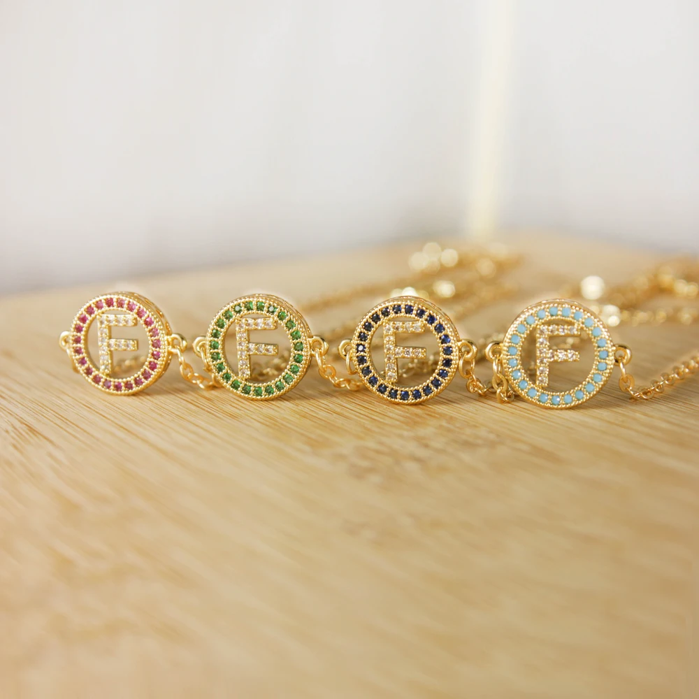Фото Модный золотой цвет браслет с буквами и для женщин Золотой регулируемый именем
