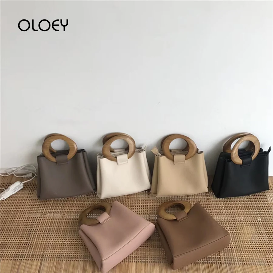 Брендовые Деревянные сумки тоуты с кольцами для роскошных сумок женская сумка