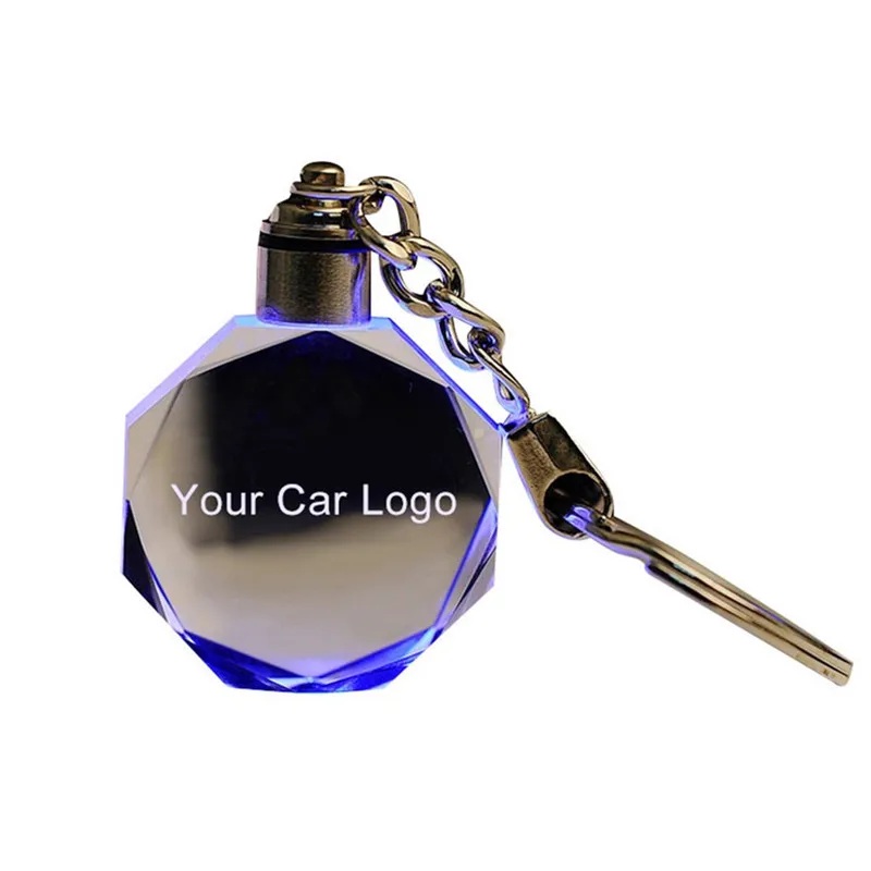 Новинка 2020 модный светящийся брелок для автомобильных ключей со стеклом