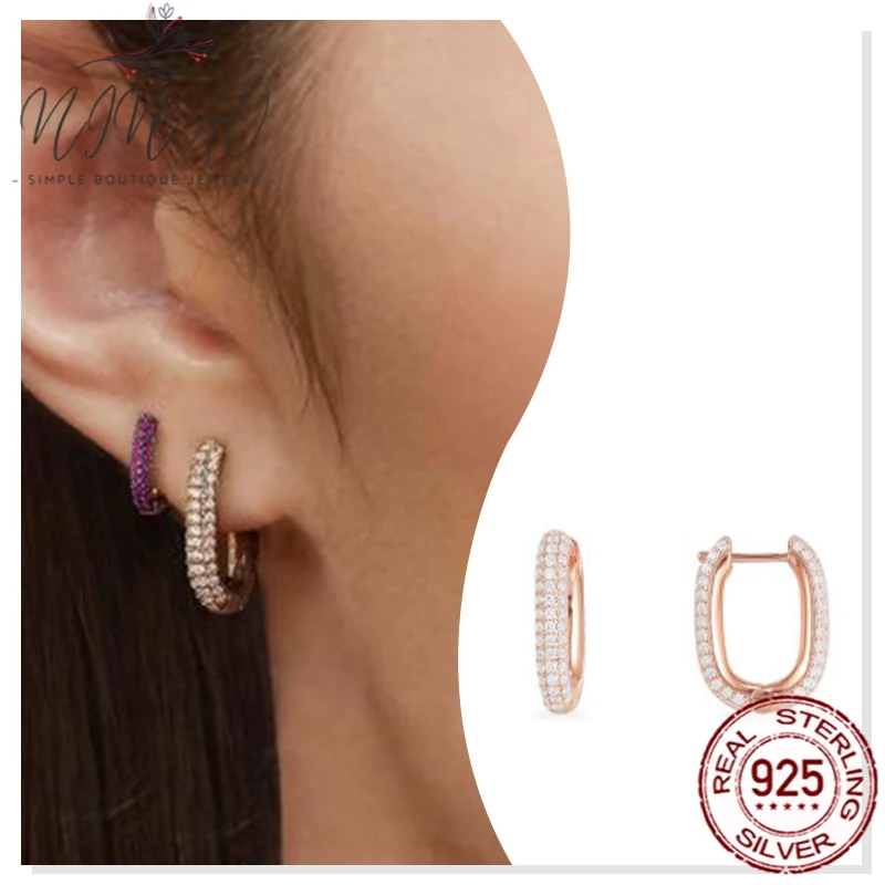 

Женские прямоугольные серьги из серебра 925 пробы, вечерние Цирконом