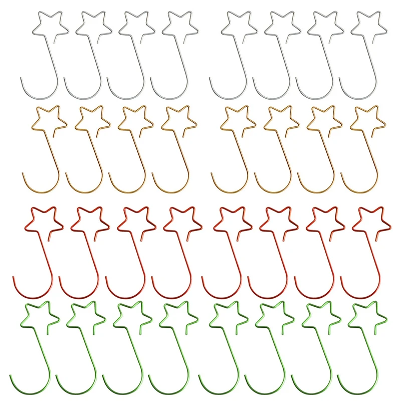 

160Pcs Christmas Ornaments Hooks Star-Shaped Tree Hangers Metal Hanging Hooks For Hanging Christmas Tree Decorations