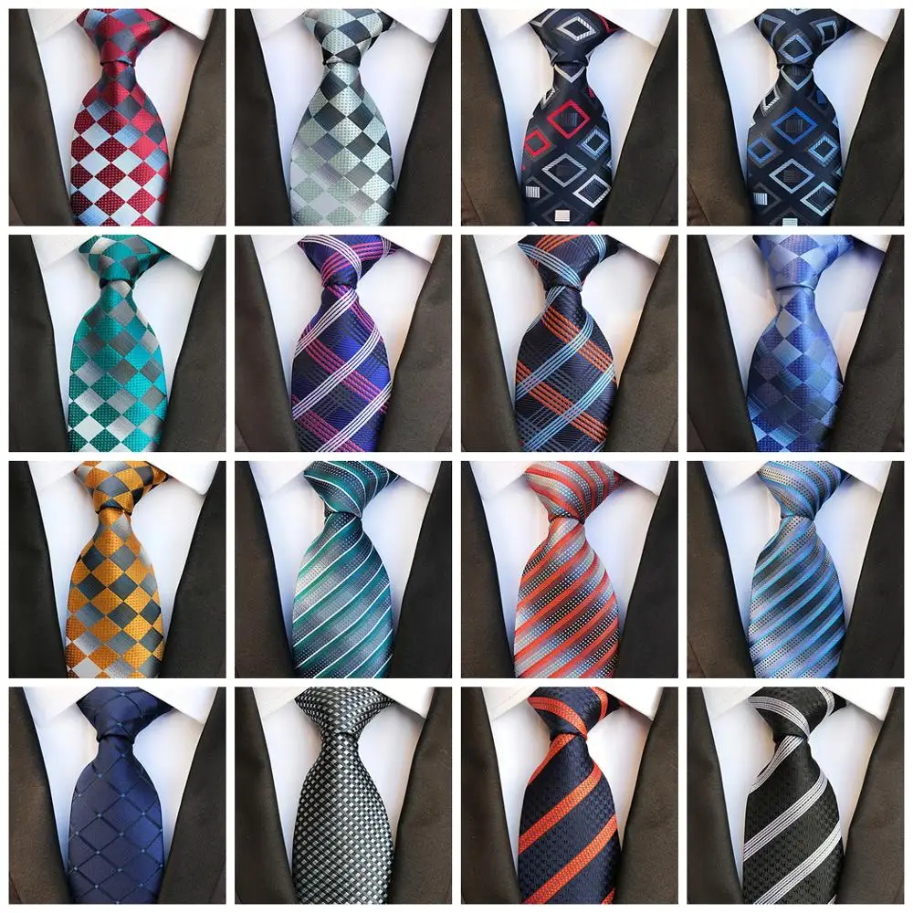 Модные галстуки классические полосатые клетчатые шелковые 8 см для мужчин синие