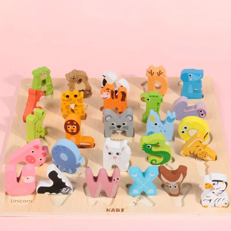 

Preschool Wooden Montessori Children's Toy Animal Alphabet Matching Educational Children's Toys For Boys And Girls