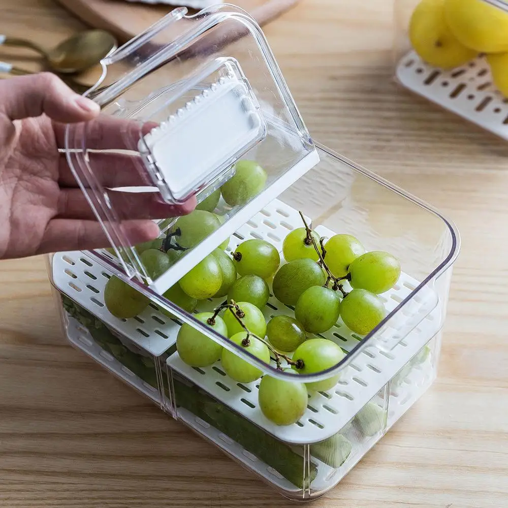 Refrigerator Food Storage Containers With Lid Kitchen Separate Freezer Seal Bin For Vegetable Fruit Meat Fresh Box Organizer | Дом и сад